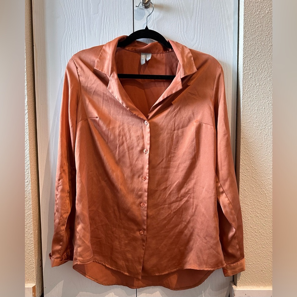 ASOS Satin Burnt Orange Blouse